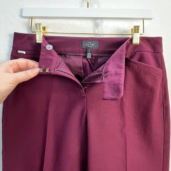 White House Black Market The Slim Ankle Burgundy Red Stretch Chino Dress Pants 2 - Picture 9 of 13